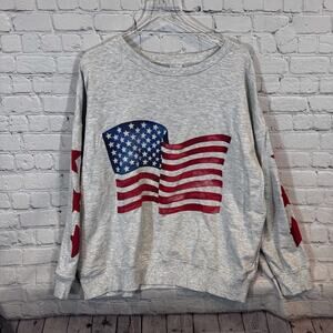 Bums & Roses Flag Pattern Crewneck Women’s Sweatshirt